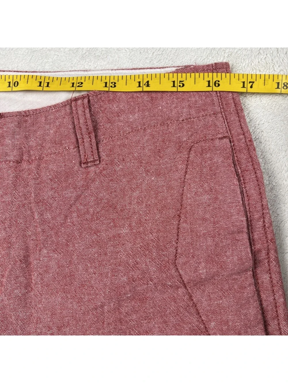 J. Crew Linen Cotton Beach Shorts Mens 33 Red Coastal Preppy 9” Inseam Textured